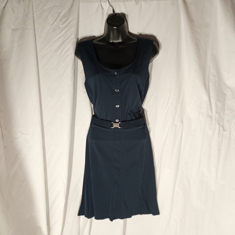 SKUNKFUNK "Erdotza" Blue Midi Belted Dress